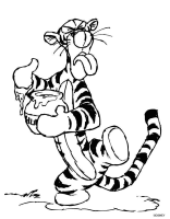 A coloring page of winnie the pooh - tigger